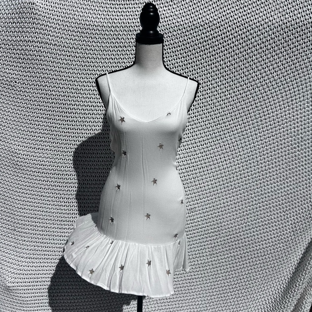 Storia Off-White Dress with Star Accents